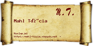 Mahl Tícia névjegykártya